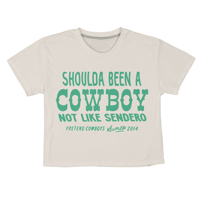 Shoulda Been A Cowboy Boxy Tee - Vintage White