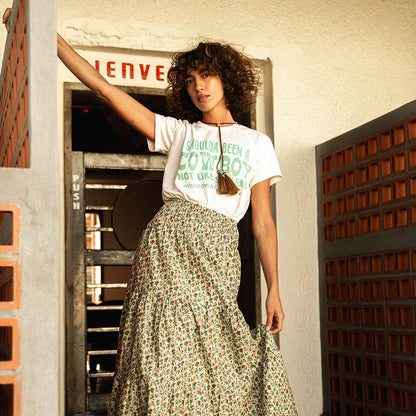 Shoulda Been A Cowboy Boxy Tee - Vintage White