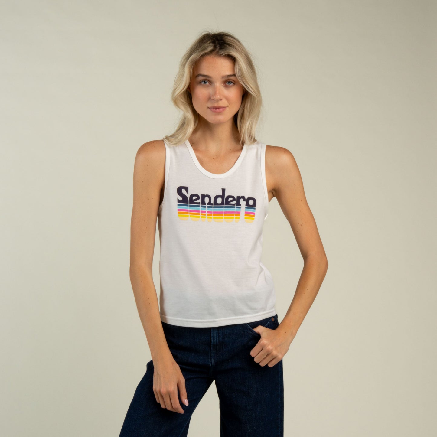 Retro Logo Tank Top - Vintage White