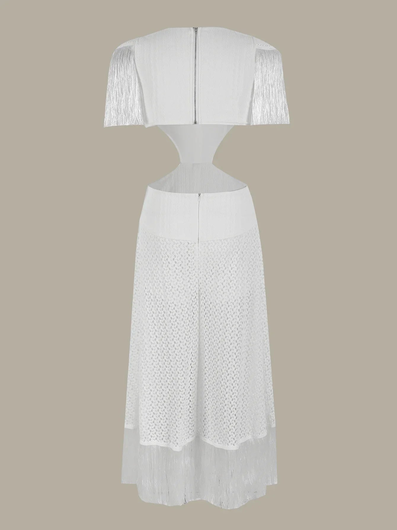 Deep V-Neck Tassel Long Party Dress