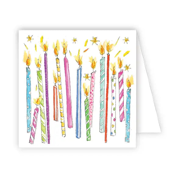 Handpainted Birthday Candles Enclosure Card